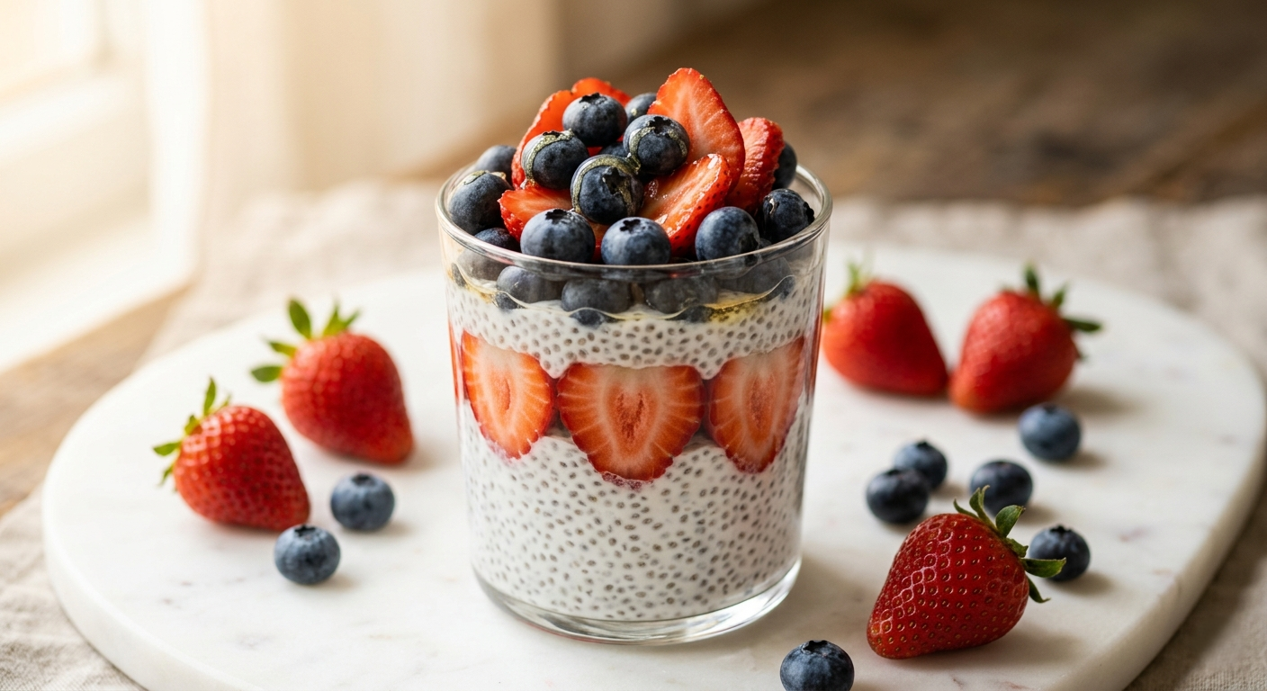 Katmanlı Chia Puding Kahvaltısı